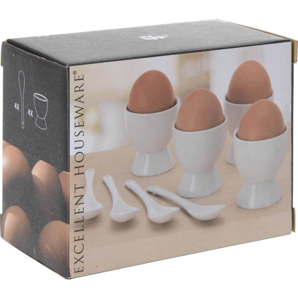 Excelente Housware Housware de huevo de porcelana Copa de huevo de 8 piezas White