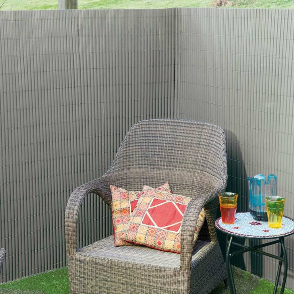 Nature Nature Garden Screen a doppio lato 1x3 m PVC Grigio