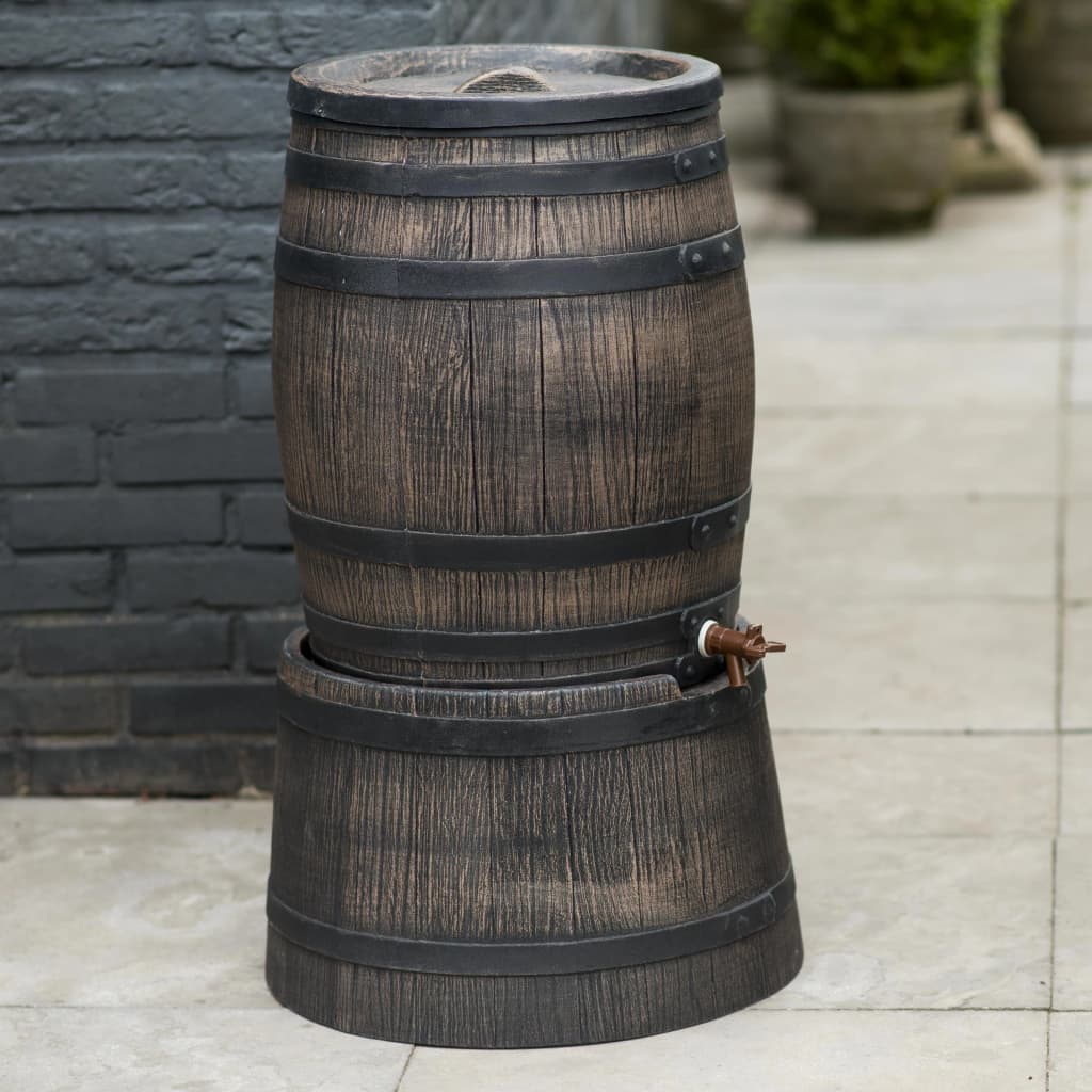 Naturaleza Naturaleza Carril de lluvia Stand con madera de 30.5x58 cm marrón