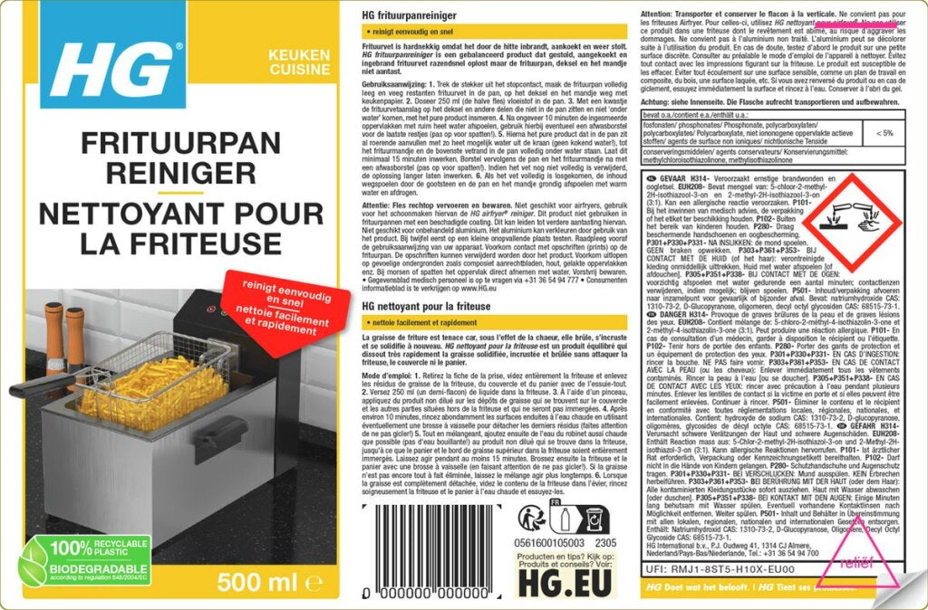 Hg detergente per friggitrici