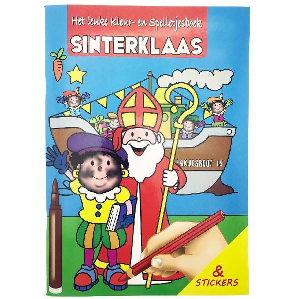 Libro básico de juego de color sinterklaas con pegatinas A4
