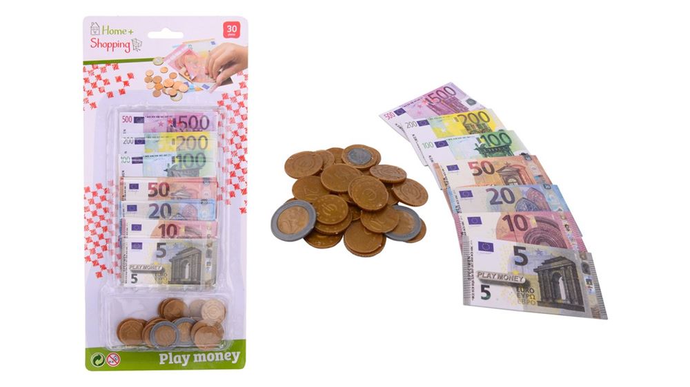 Euro gioca con soldi sulla carta.