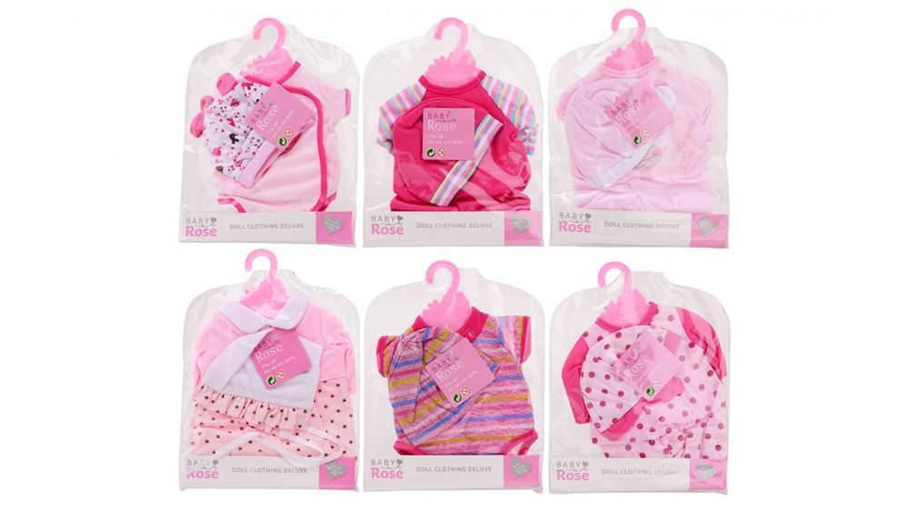 Pop kleren assortie op hanger. 40-45 cm.