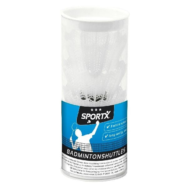 Sportx 3 Badmintonshuttles bianco