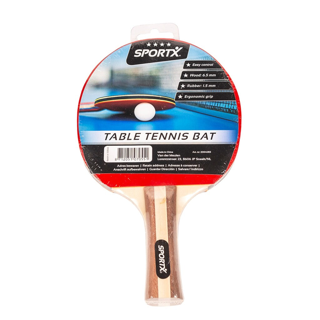 Sportx 4 estrellas Table de tenis Bat Wood Caucho