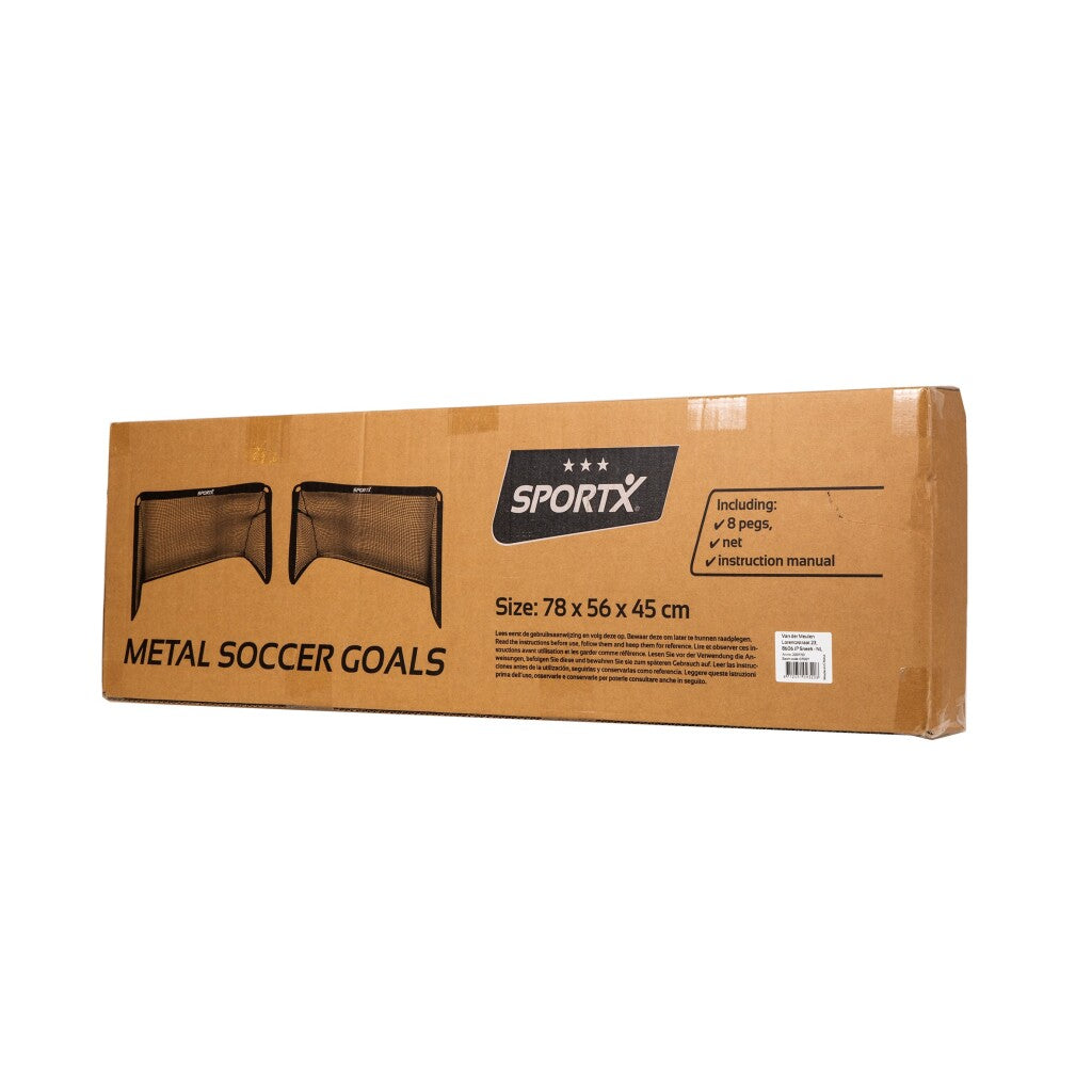 Sportx Metal Football Gools 78x56x45 cm 2 pezzi neri