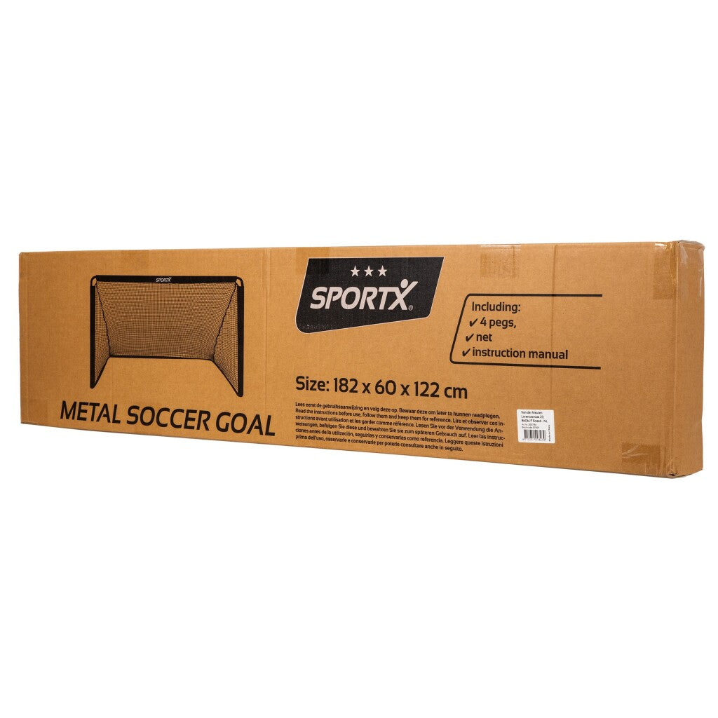 Gol di calcio in metallo sportivo 182x60x122 cm nero