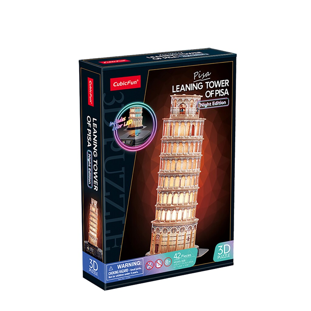 Divertimento cubico divertimento cubico divertimento 3d puzzle pisa + luce 42 pezzi