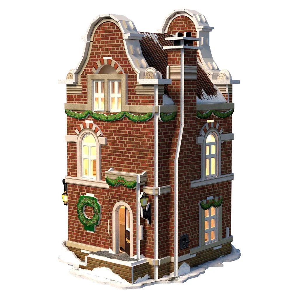 Diversión cúbica Cúbica Fun 3d Puzzle House Dutch Winter Chees Shop + Light 60 Piezas