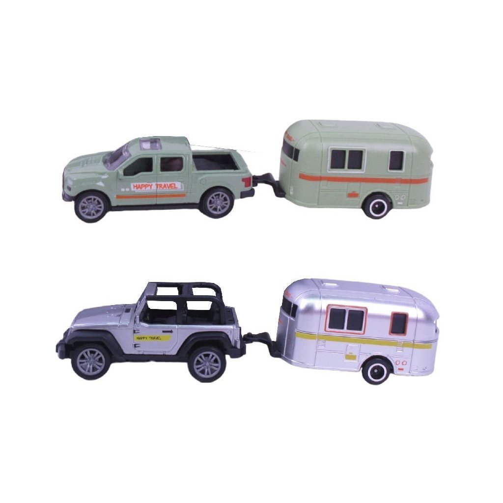 Pick-up die-cast da collezione city car con rimorchio 1:50 assortiti