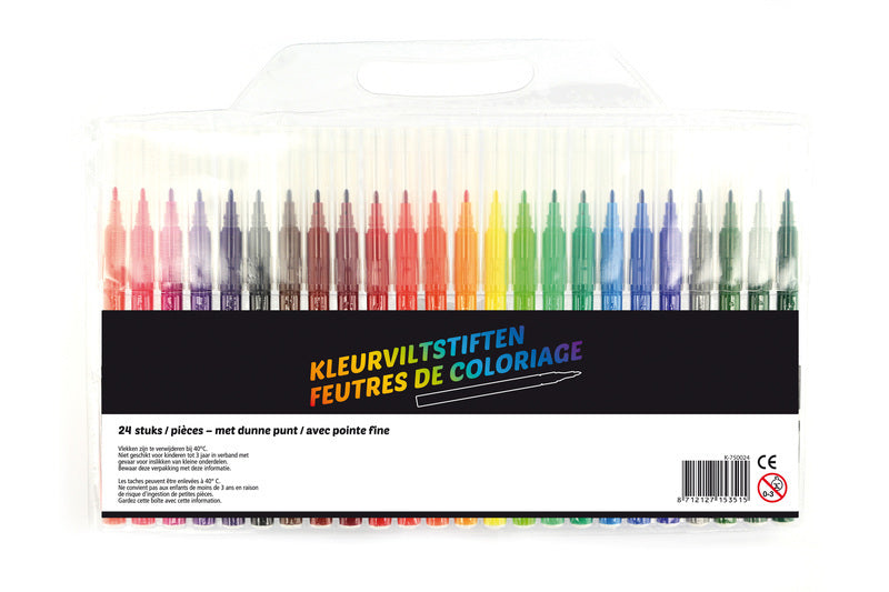Kangaro Kangaro K-750024 Pensas de punta de fieltro Punny con 24 colores