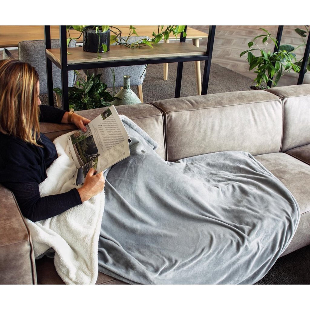 Tomado TrA Electric Top Coperte 180x130 cm Grigio bianco