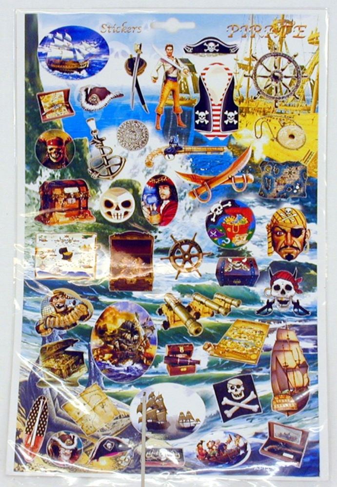 Hoja de pegatinas piratas (12 uds)