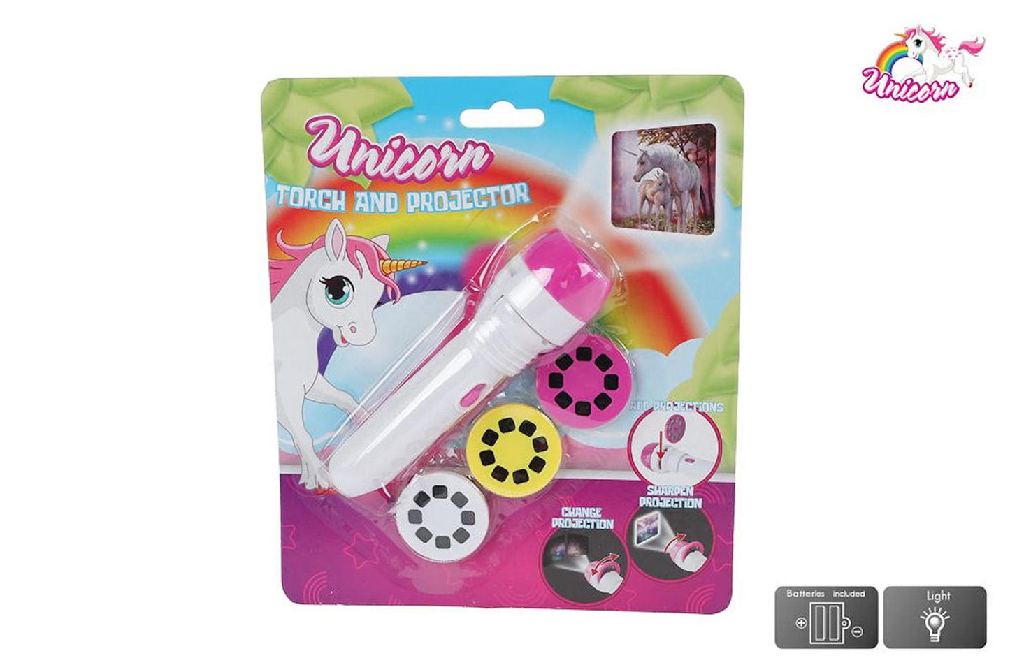 Proyector unicornio con linterna 11,5cm