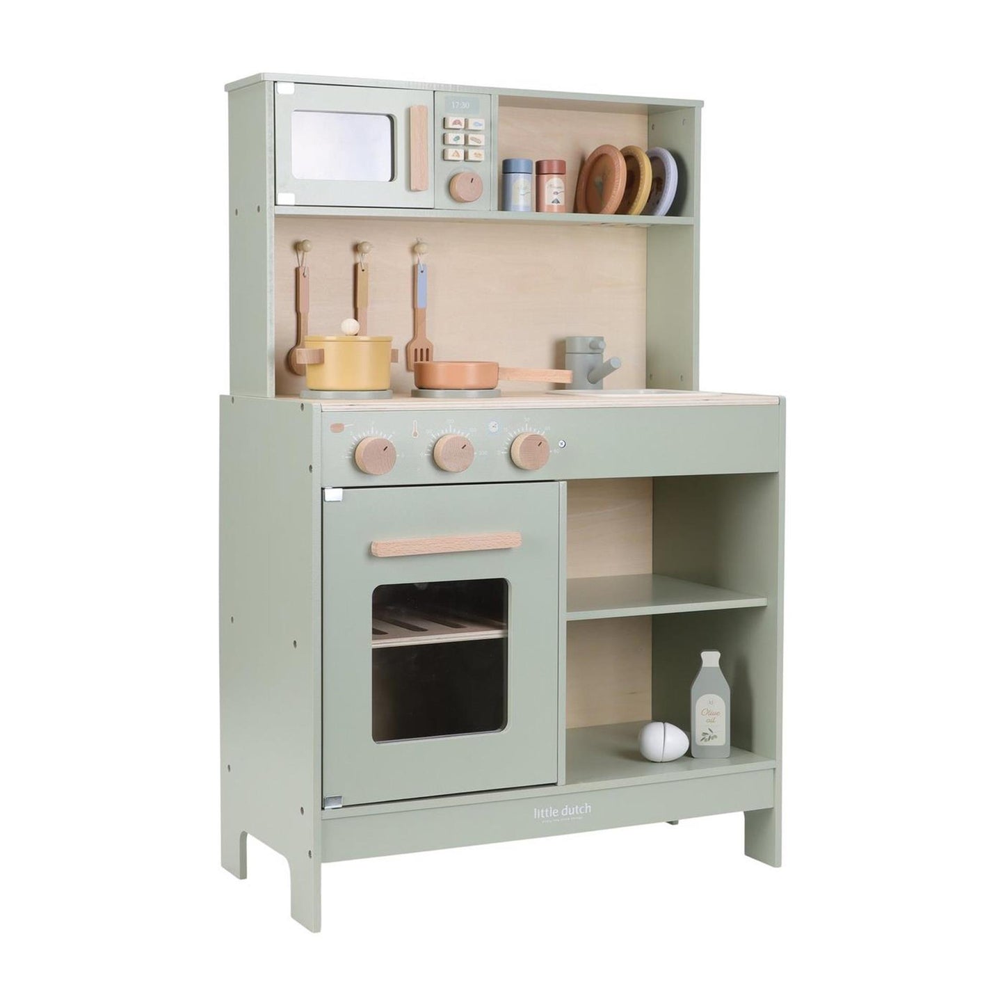 Piccola cucina da gioco olandese in legno color menta