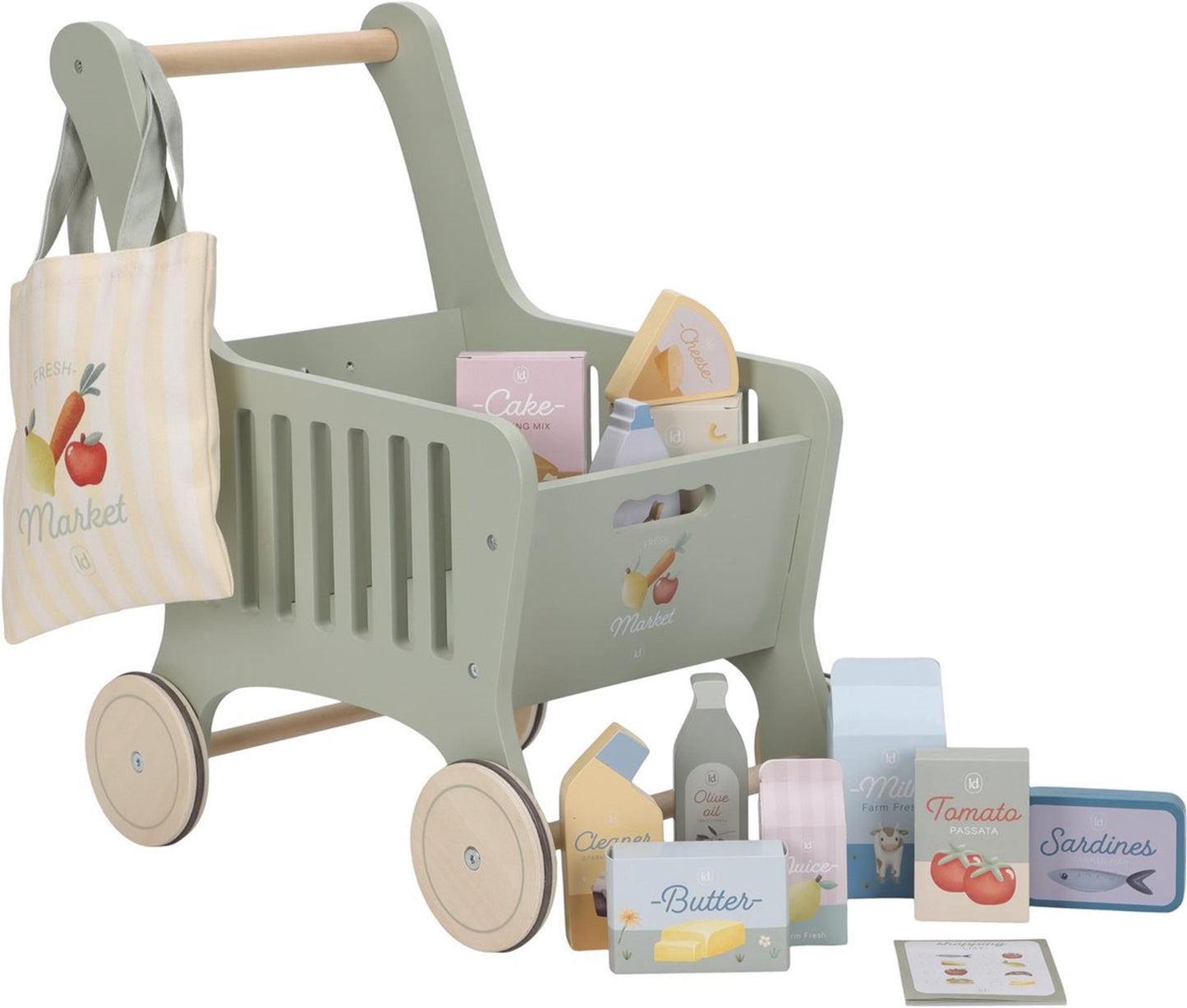 Carro de compras pequeño holandés de madera FSC