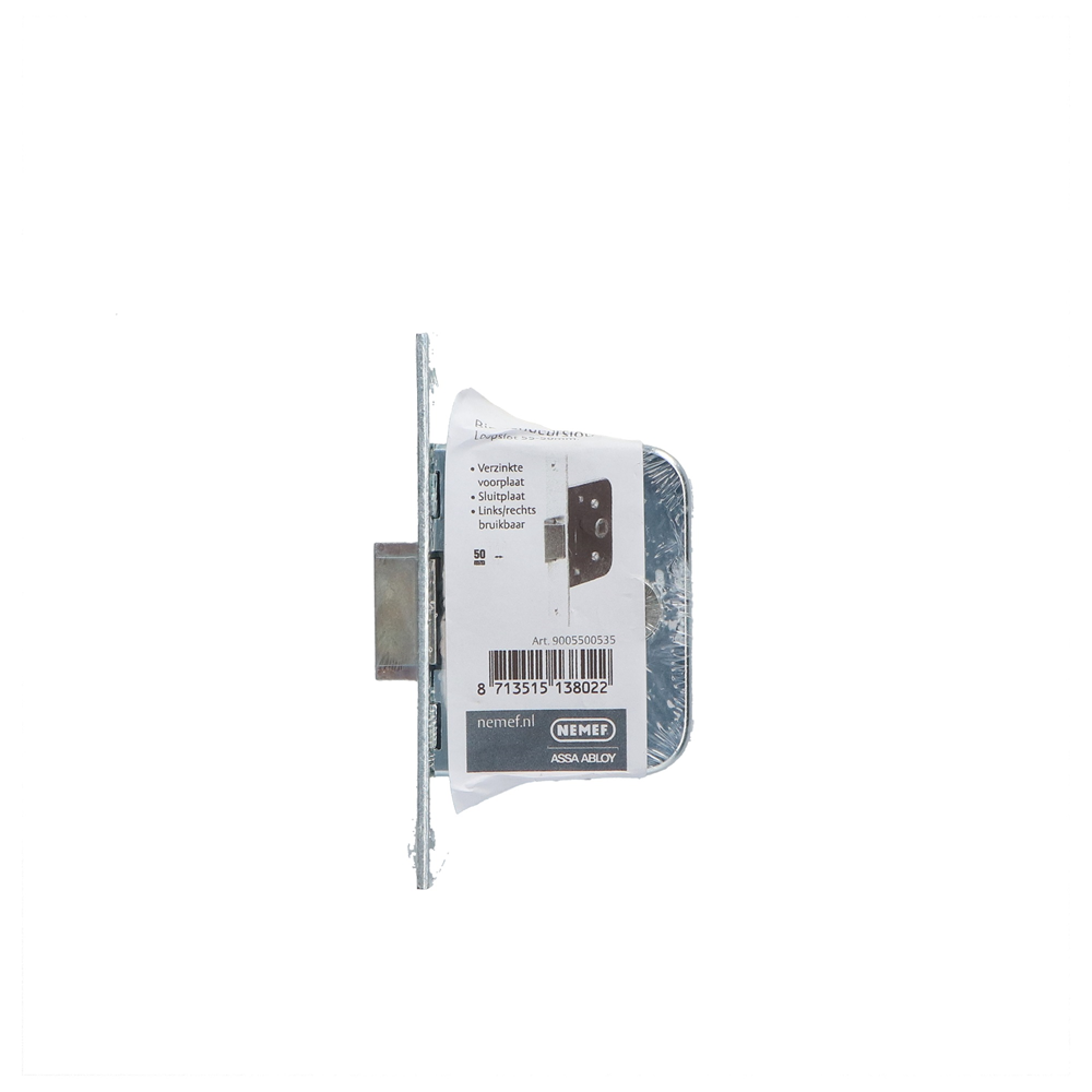 Cerradura de barril Nemef_yale 55 | dm50mm | agujero de manivela 8 mm | placa frontal de acero galvanizado 22x133mm rectangular | pestillo galvanizado de zamac | dr 1+2+3+4 - 9005500535