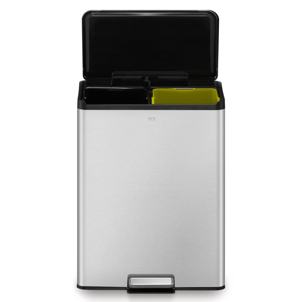 Eko eko pattumiera a pedale essential 2x20 l colore argento opaco