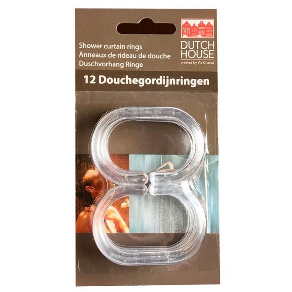 Casa holandesa de la casa holandesa anillos de cortina de ducha transparente 12 piezas