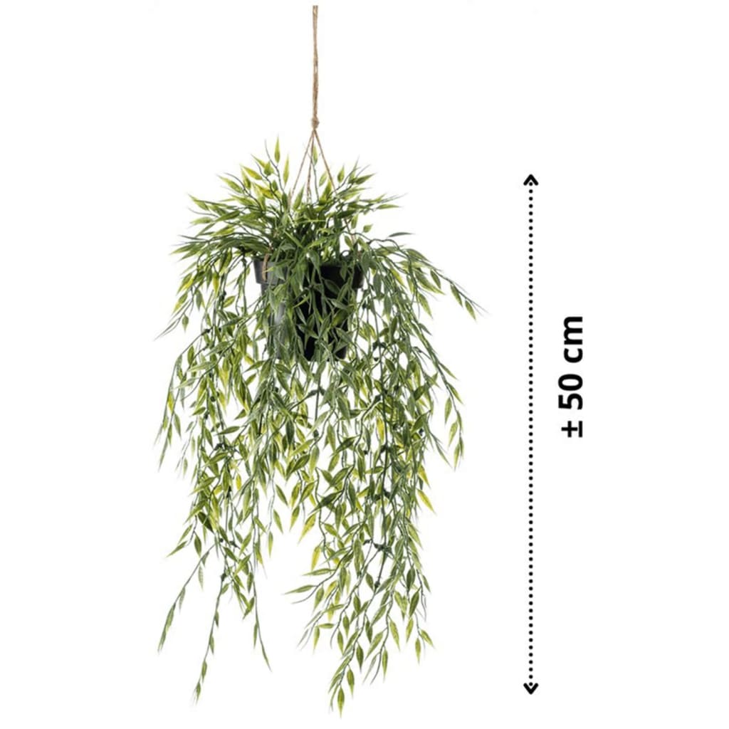 Smeraldo smeraldo pianta artificiale appesa in bambù pentola 50 cm
