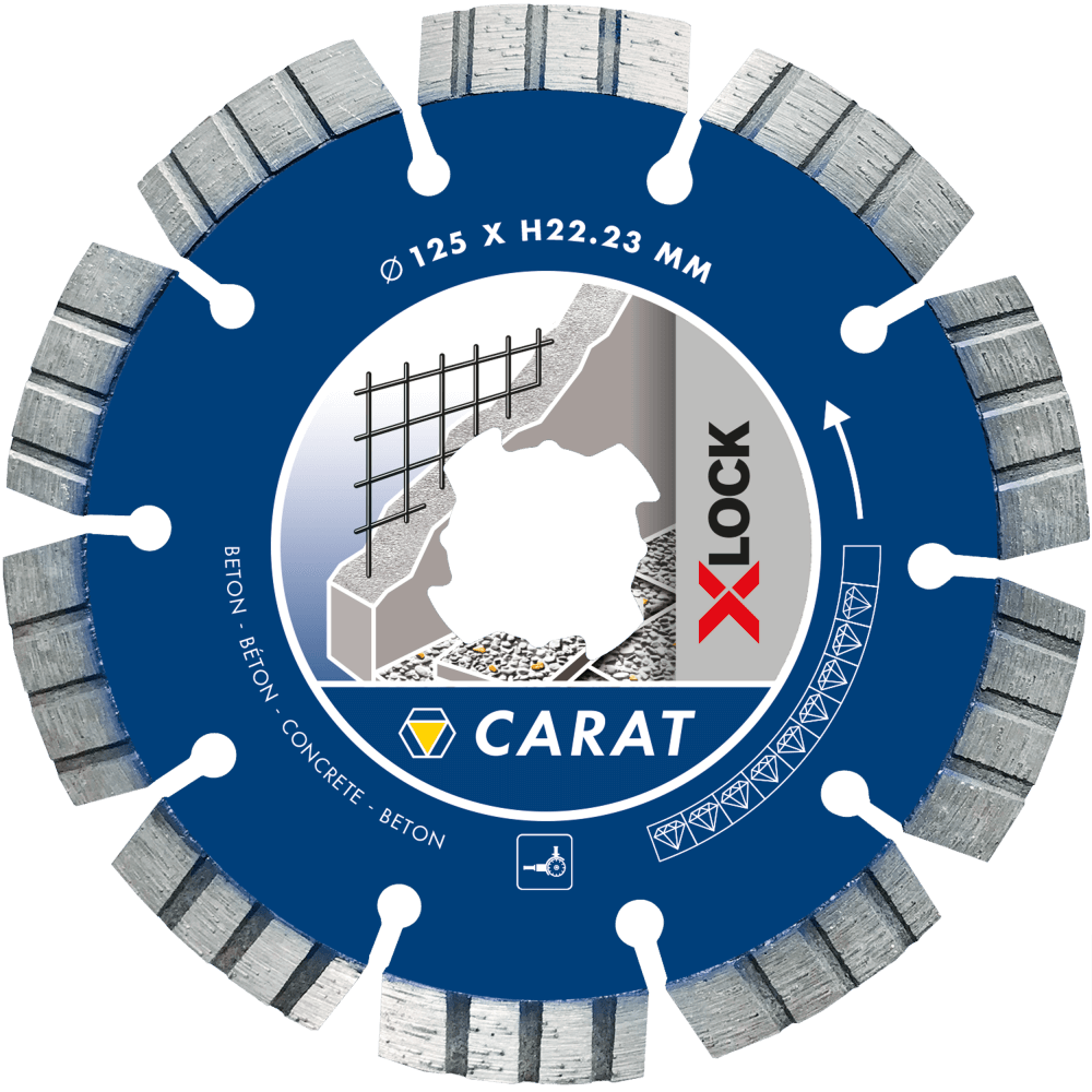 Disco abrasivo diamantato Carat x-lock per cemento ø125x22,23 mm - ccxlock125