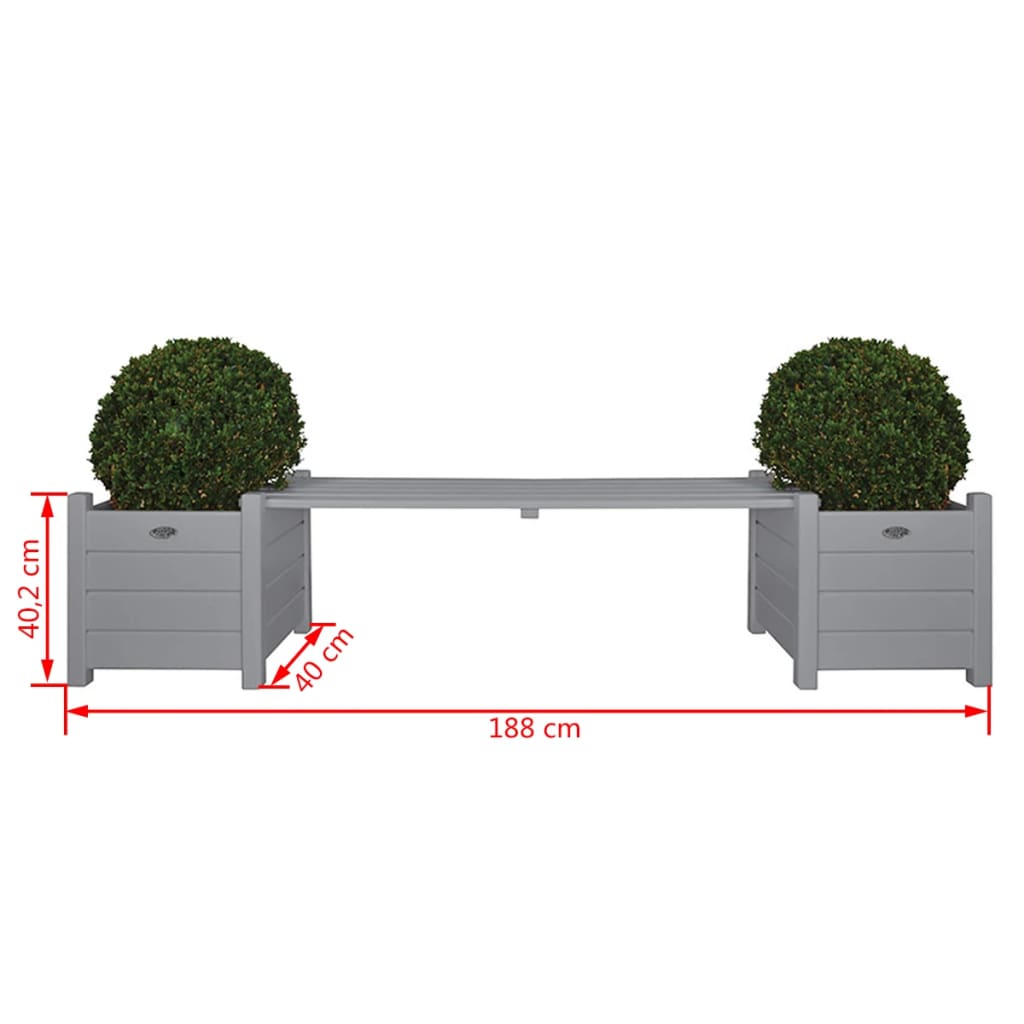Sofá de diseño Esschert Esschert con plantador gris cf33g