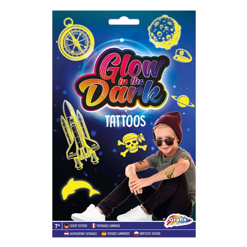 Creative Craft Group Glow in the Dark Tattoos Pink