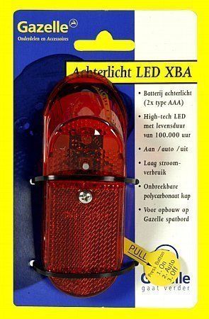 Fanale posteriore Gazelle xba+batt | batteria 2x aaa