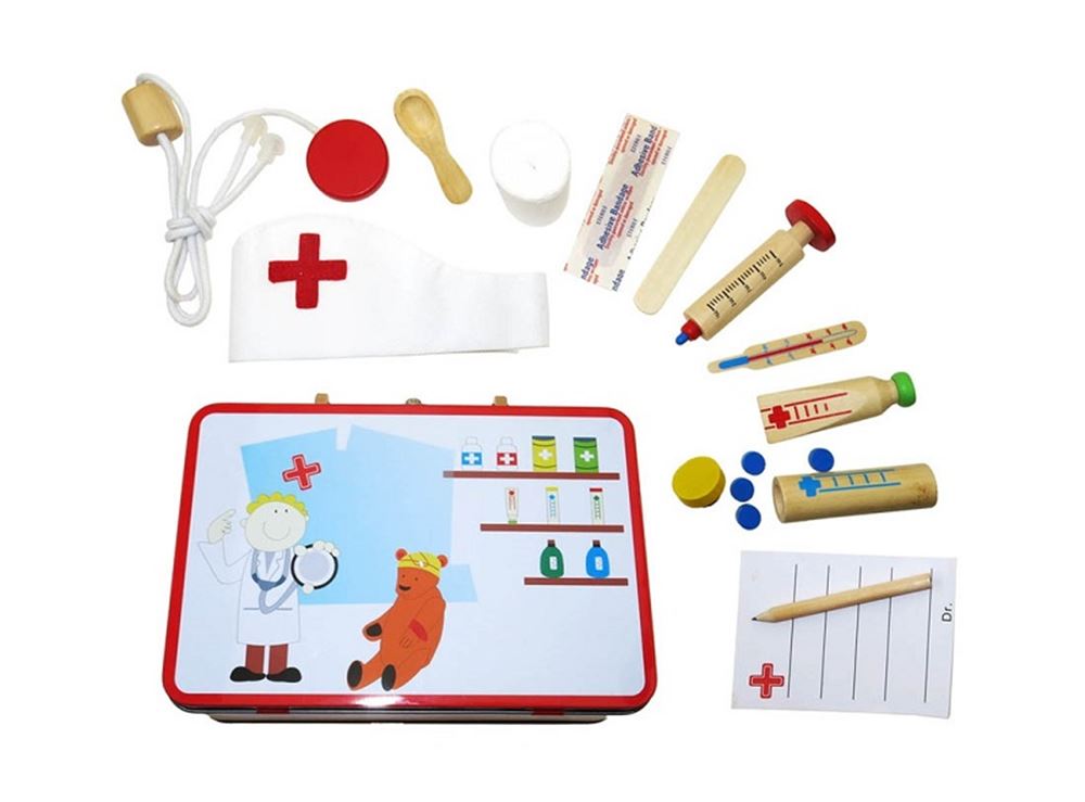 Simplemente para niños, simplemente para el estuche de médico de metal