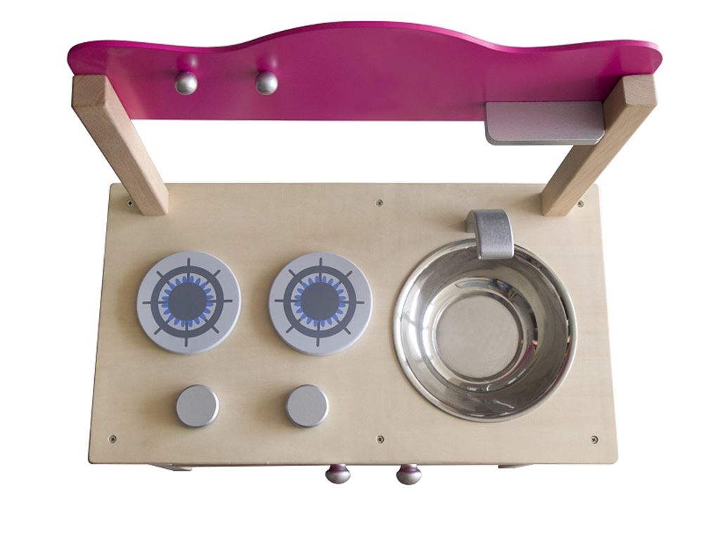 Cucina con forno rosa