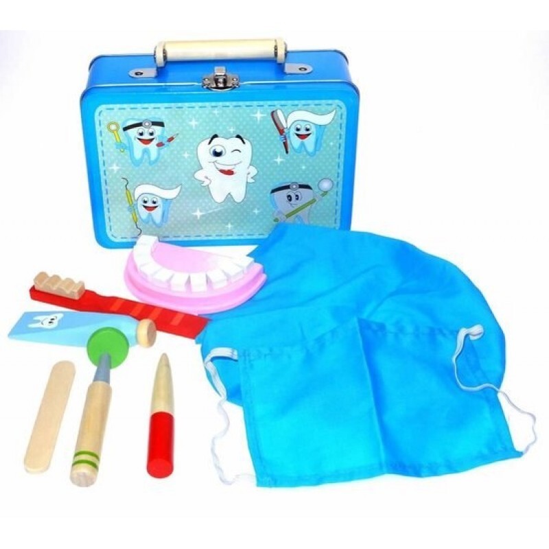 Simply for kids 35952 set dentale in legno in astuccio di latta