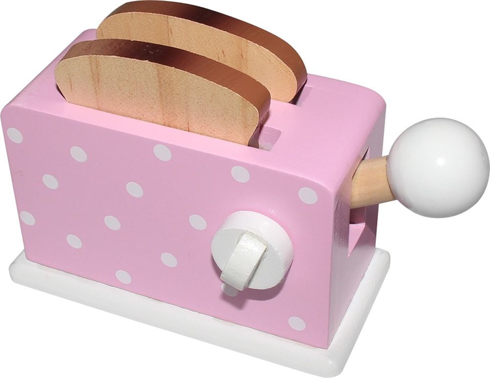 Simplemente para niños simplemente para tostadora de madera + pan rosa