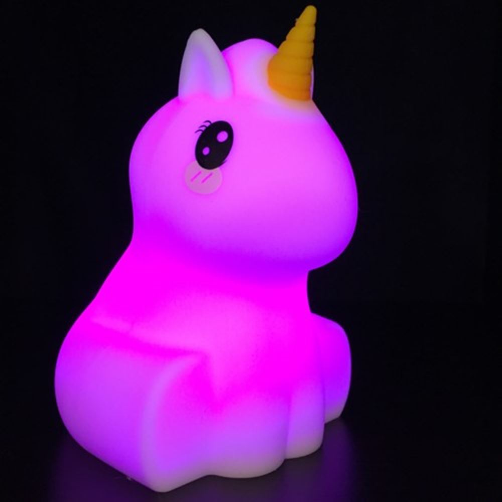 Lampada da notte in silicone con unicorno. 1+