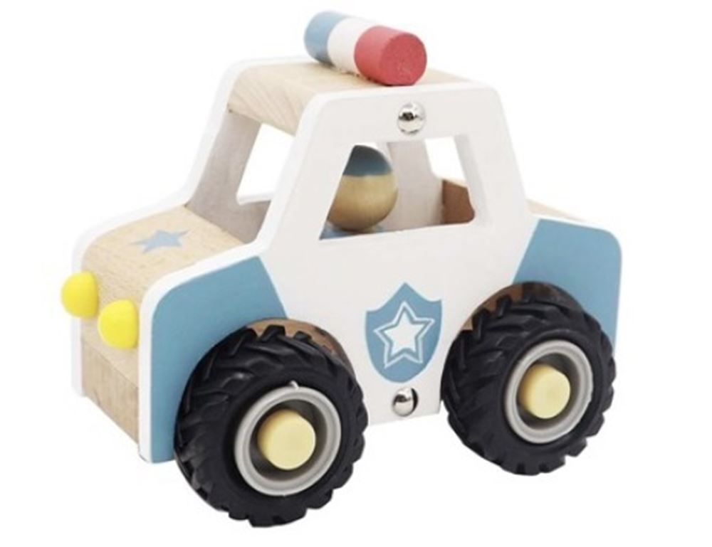 Coche de policía de madera. 3+