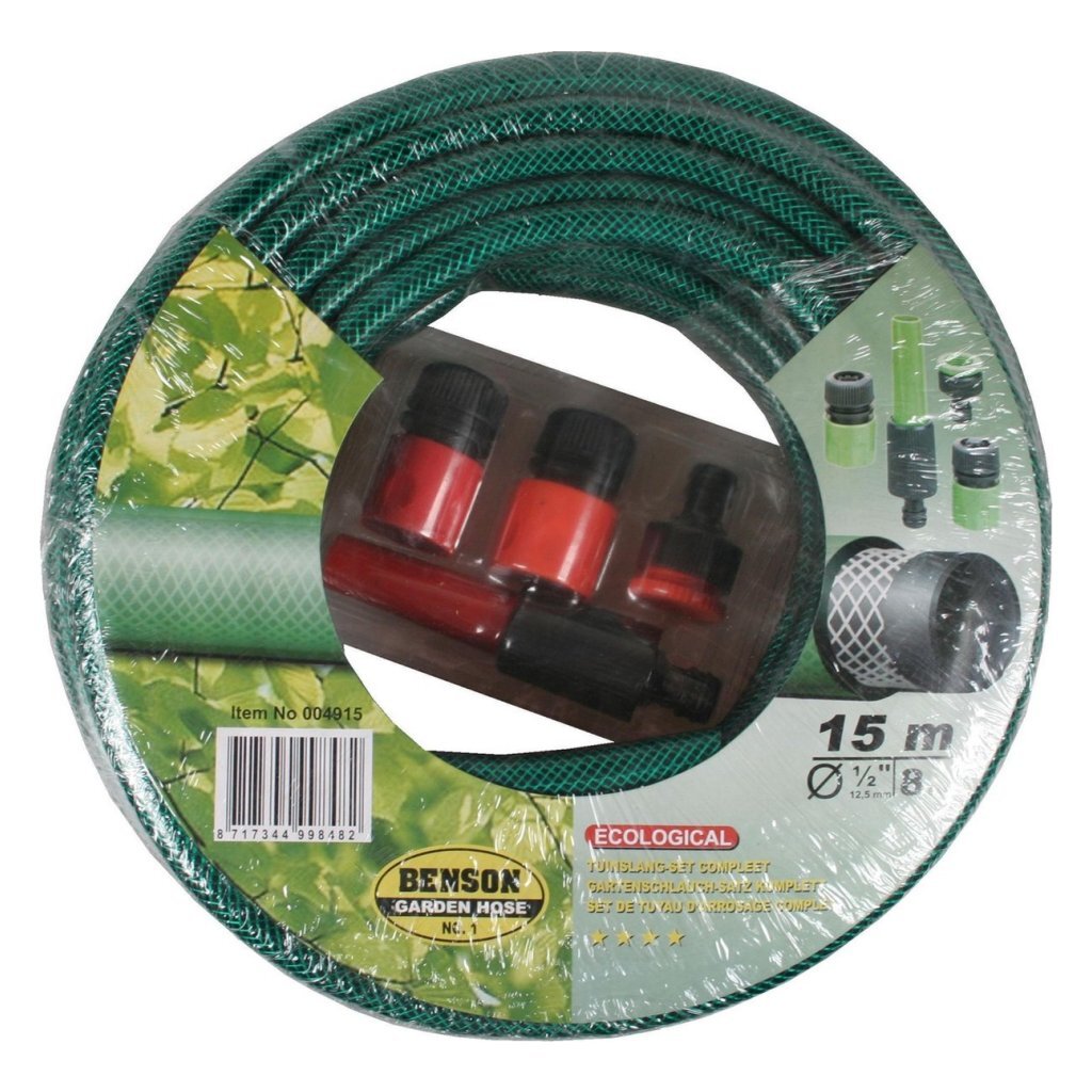 Juego de mangueras de jardín Benson 15 m verde naranja