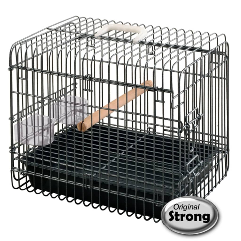 Forte gabbia da viaggio forte per uccelli luce 33x45x39 cm nero 99036