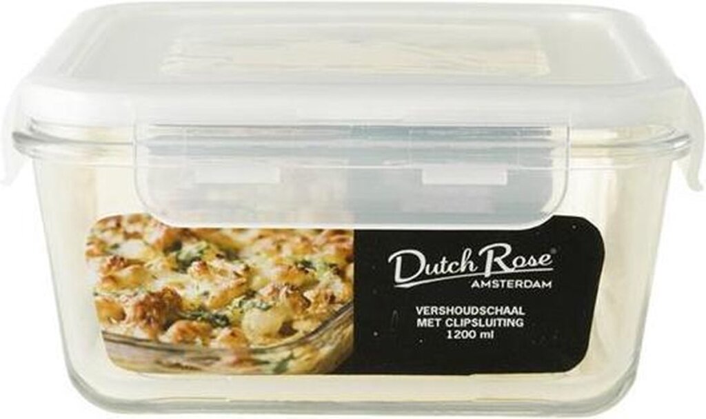 Holandés Rose holandés Rose polvoriento Vidrio Square 1200 ml de blanco