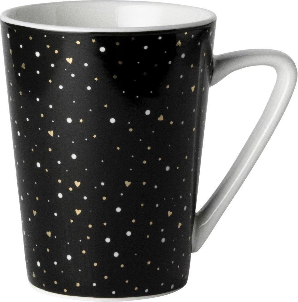 Rosa olandese Dutch Rose Loft Black and White Mug Black with Glitter 31 CL