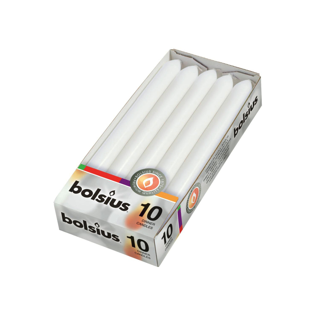 Bolsius Bolsius Cena Velas 2x23 cm 10 piezas blancas