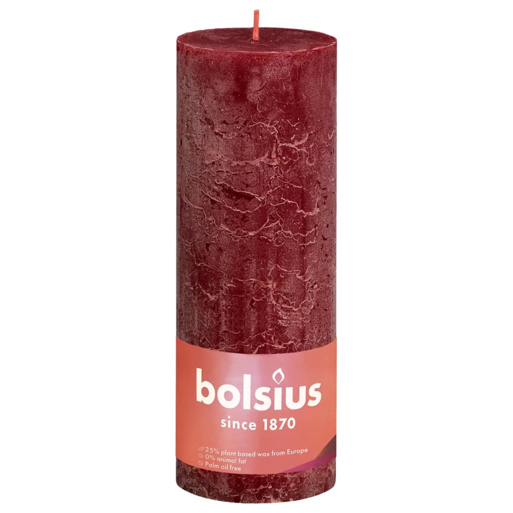 Bolsius Bolsius Stollen Shine 4 St Rustic 190x68 mm Red Red
