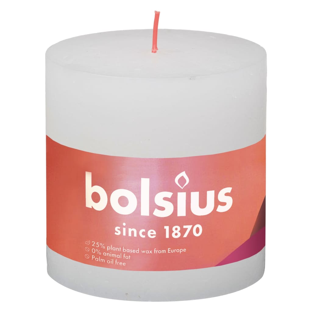 Bolsius Bolsius Stollen Shine 3 st rústico 100x100 mm blanco nublado