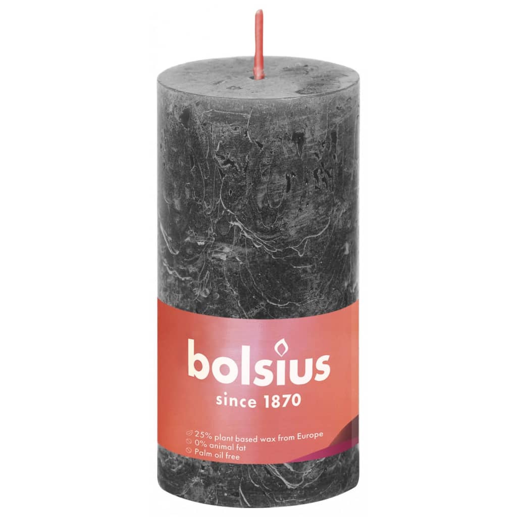 Bolsius Bolsius Stubares Shine 8 St Rustic 100x50 mm Storm grigio