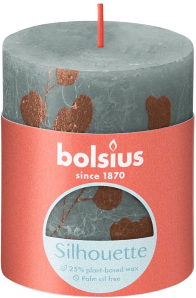 Bolsius Bolsius Vela de trozo rústico impreso 80 68 Eucalipto verde
