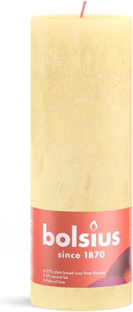 Bolsius Bolsius Stub Vela Mantequilla rústica Amarillo 19 cm Oslash; 7 cm
