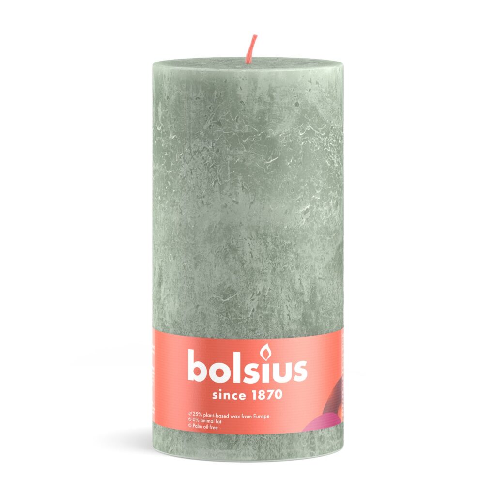 Bolsius Bolsius Rustic Stub Candle 19x6,8 cm Green
