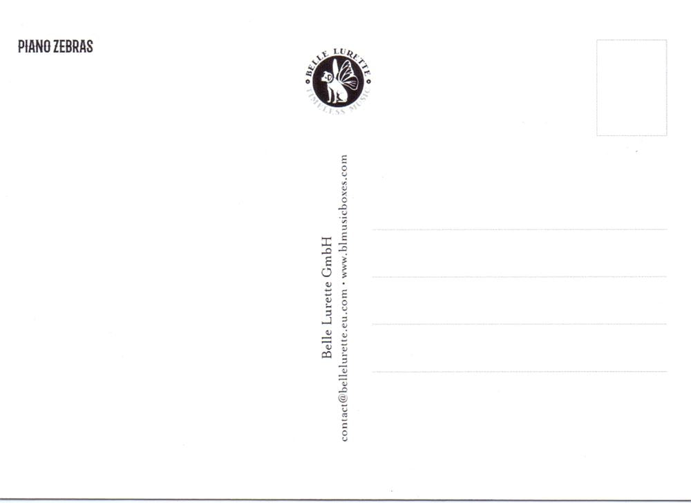Cartolina illustrata cd03: pianoforte zebrato 6 pz