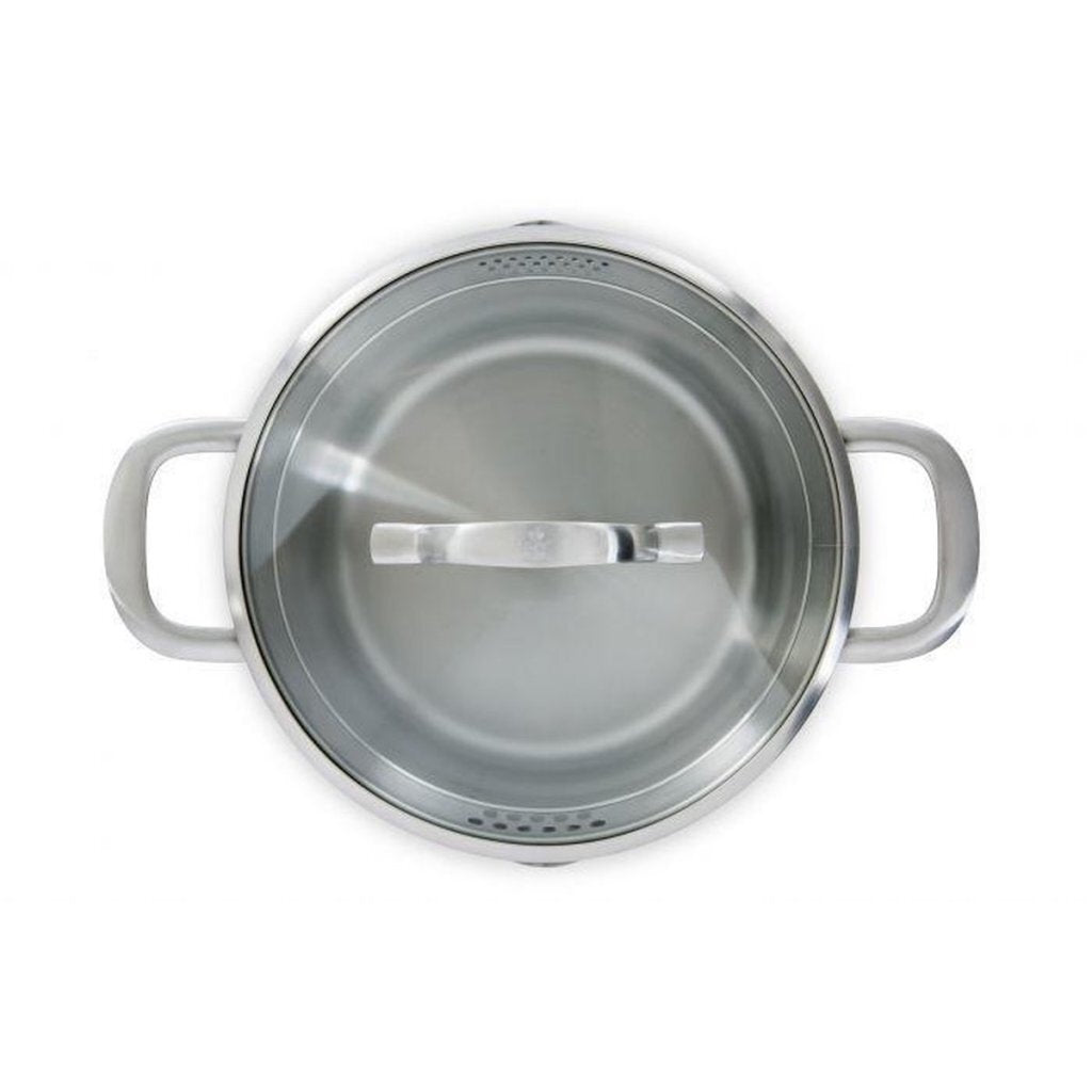 Bk bk sopa sartén de 24 cm de vidrio de acero inoxidable