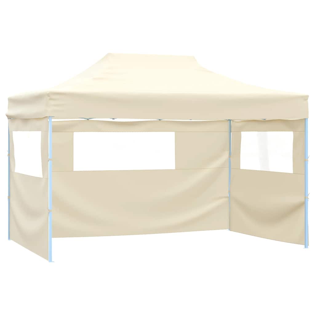 Vidaxl vouwtent pop-up met 4 zijwanden 3x4,5 m crèmewit