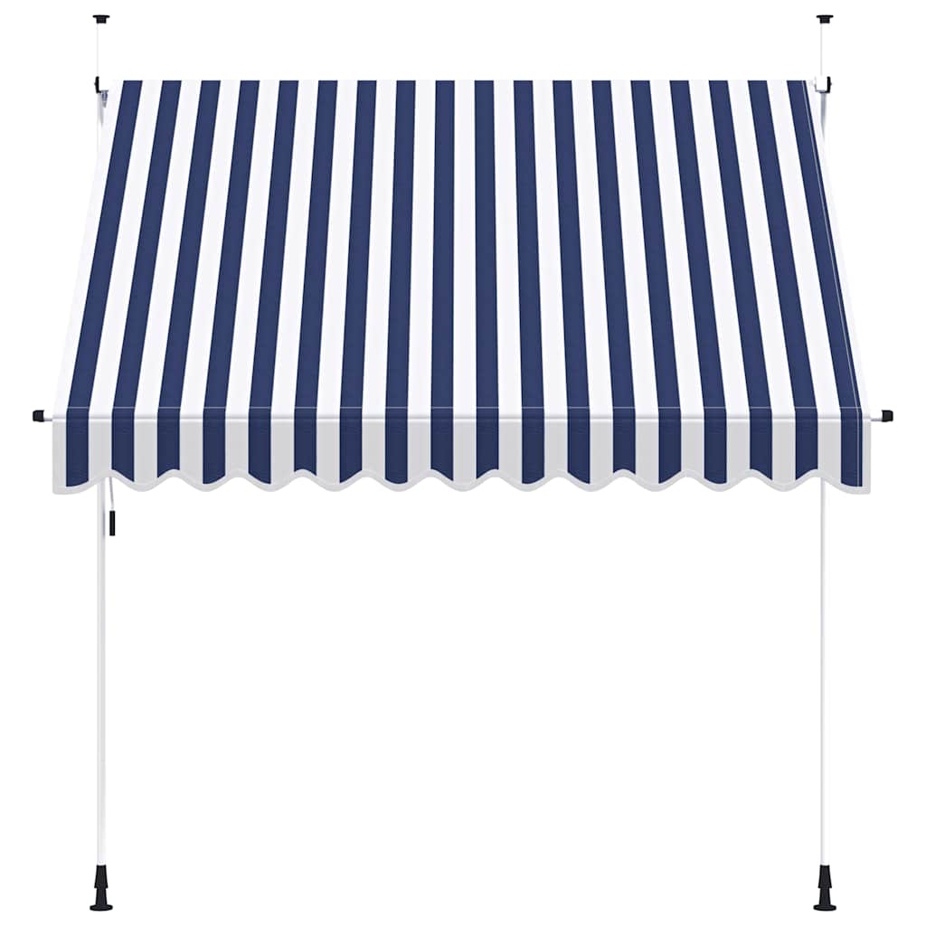 Vidaxl Luifel estende manualmente 250 cm a strisce blu e bianche