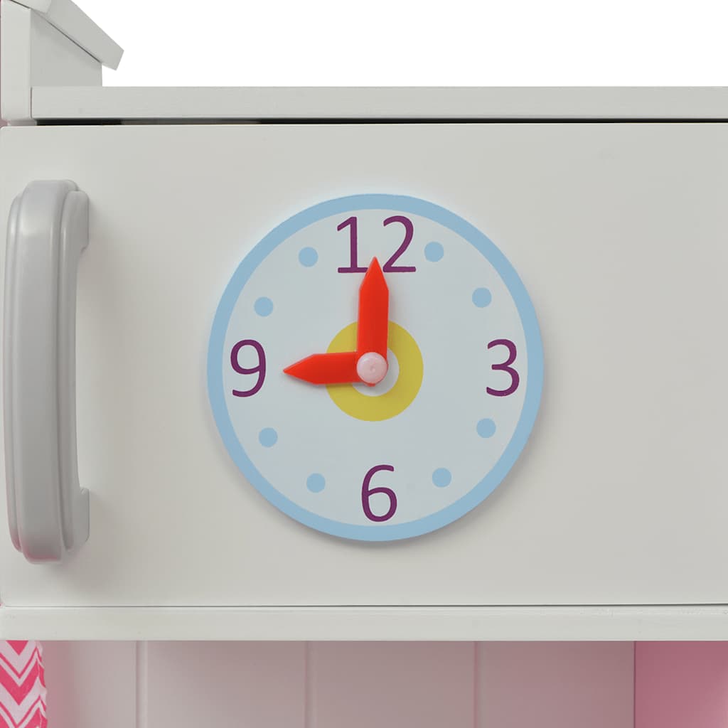 Vidaxl Toy Kitchen Rosa e bianco 82x30x100 cm Legno